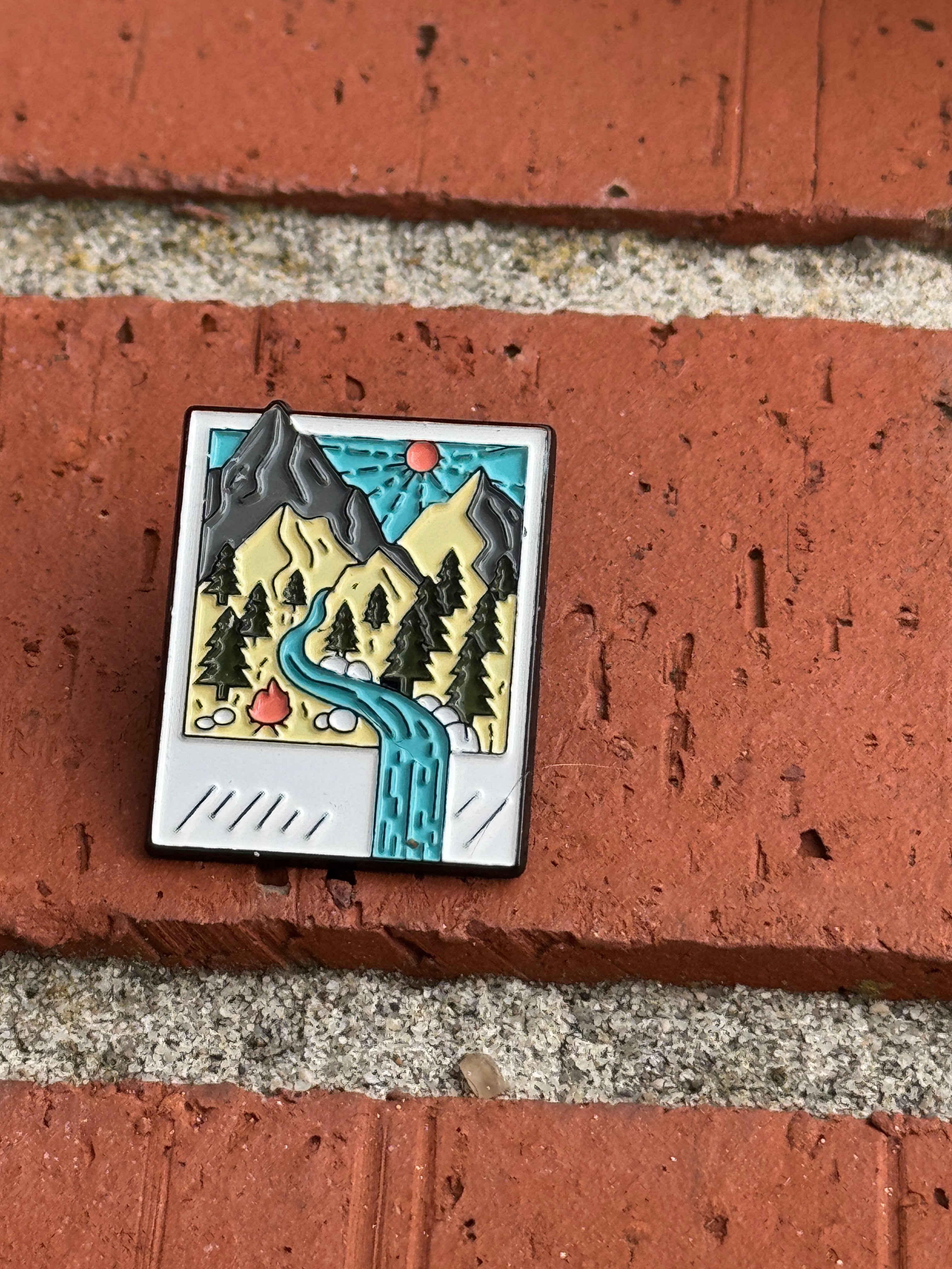 Mountain Polaroid - Landscape Photo Enamel Pin