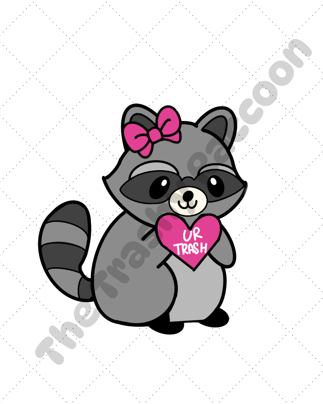 UR Trash Raccoon Valentine Sticker