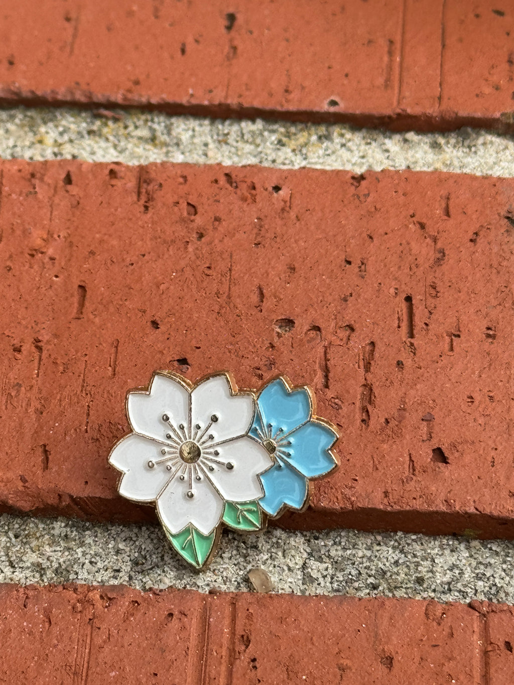 Cherry Blossom & Forget-Me-Not Enamel Pin