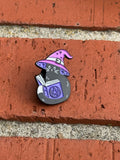 Witch Cat with Spellbook - Purple Enamel Pin