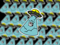 UFO Raccoon Abduction Sticker