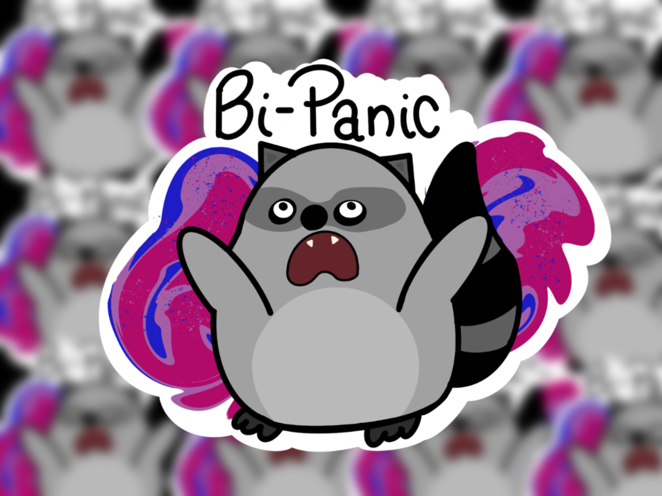Bisexual Panic Raccoon Sticker