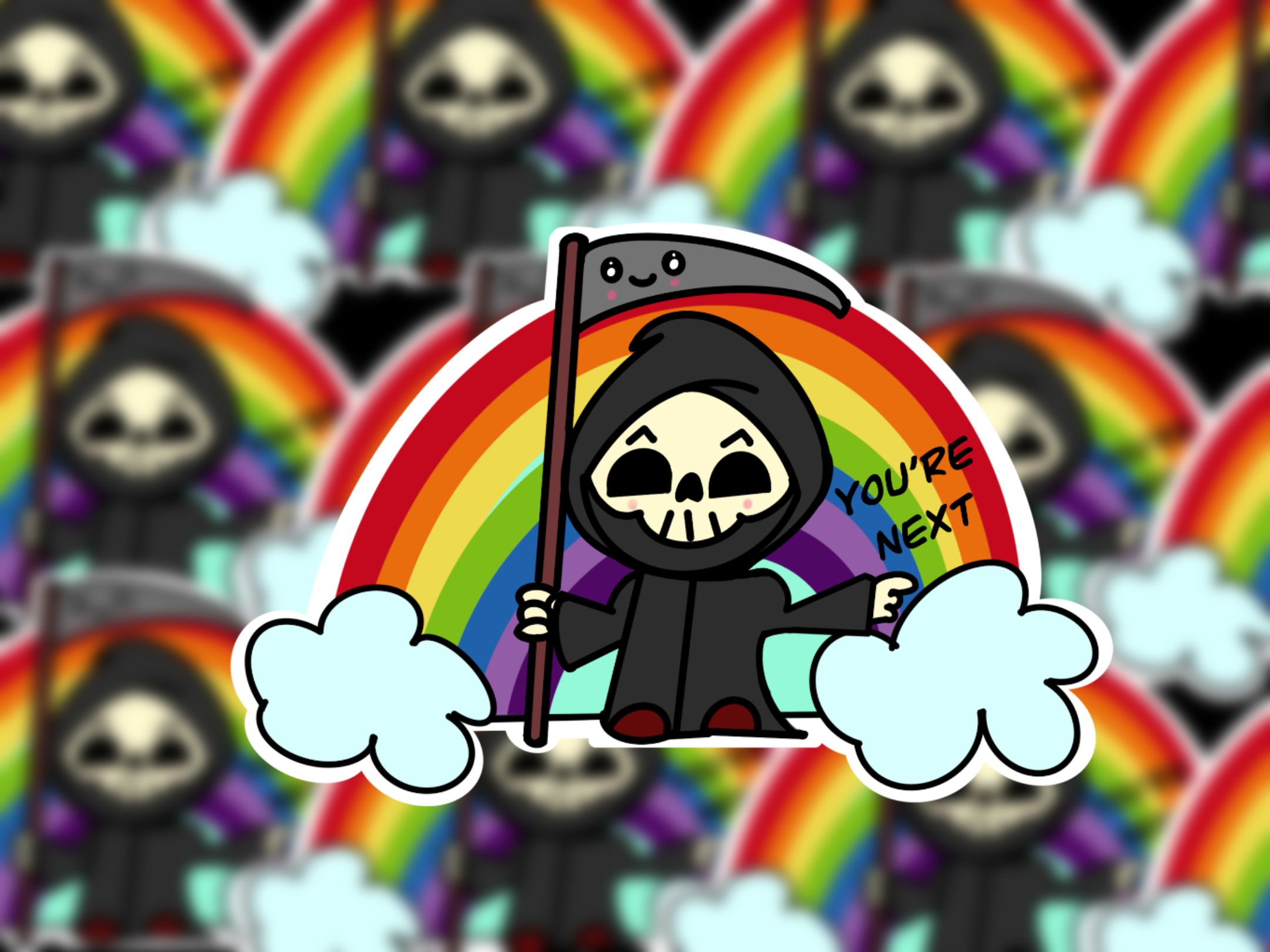 You're Next w/ Death and Scythey Sticker