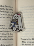 Cutie Ghost with Books Acrylic Pin