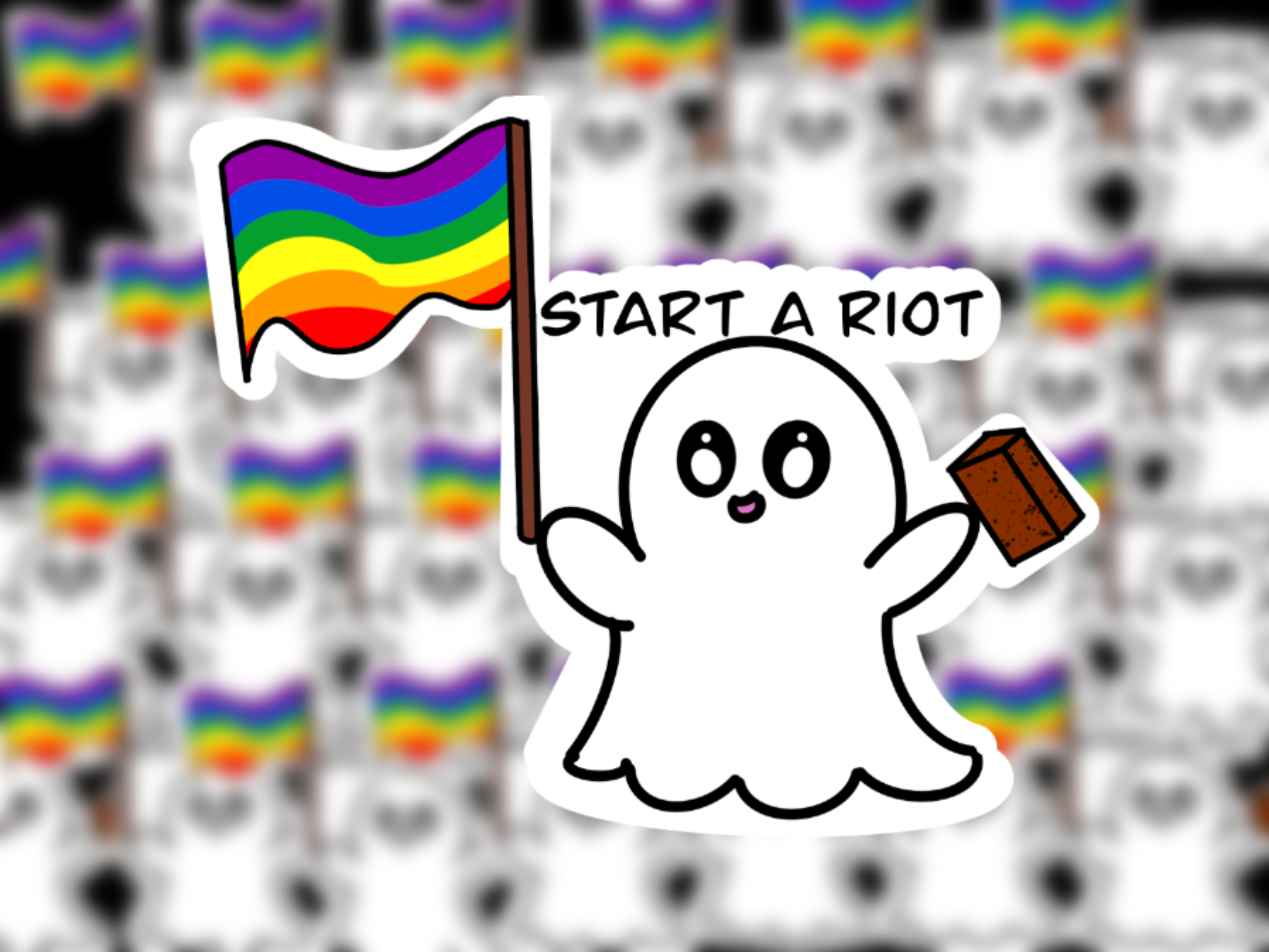 Start a Pride Riot Ghost Sticker